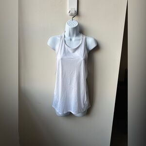 Lululemon White Open-Back Racerback Tank Top